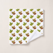 Elegante Herfst Bay Bladeren op Wit Bad Handdoek (Wasdoekje)