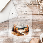 Elegante herfst berglandschap bruiloft acryl uitnodigingen