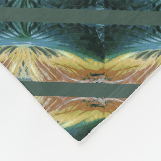 Elegante Herfst blad Abstracte kunst, gestreept pa Fleece Deken (Hoek)