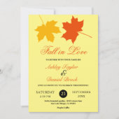 Elegante herfst bladeren geel herfst bloemenbruilo kaart (Voorkant)