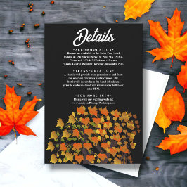 Elegante herfst bladeren gesneden boom chique zwar informatiekaartje