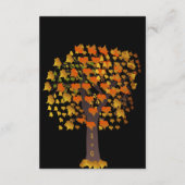 Elegante herfst bladeren gesneden boom chique zwar informatiekaartje (Achterkant)