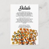 Elegante herfst bladeren gesneden boom romantische informatiekaartje (Voorkant)