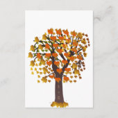 Elegante herfst bladeren gesneden boom romantische informatiekaartje (Achterkant)