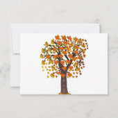 Elegante herfst bladeren gesneden boom romantische RSVP kaartje (Achterkant)