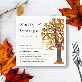 Elegante herfst bladeren gesneden boom romantische servet