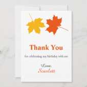 Elegante herfst bladeren herfst bloemen 60e verjaa bedankkaart (Voorkant)