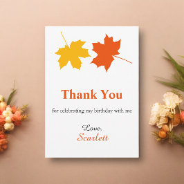 Elegante herfst bladeren herfst bloemen 60e verjaa bedankkaart