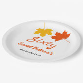 Elegante herfst bladeren herfst bloemen 60e verjaa papieren bordje (Gekanteld)