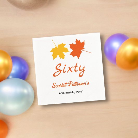 Elegante herfst bladeren herfst bloemen 60e verjaa servet