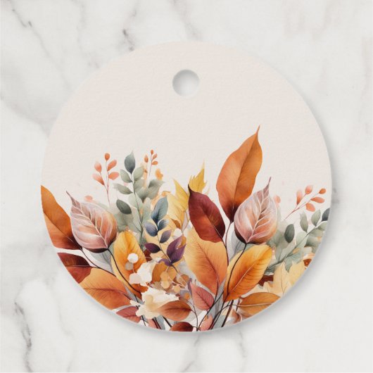 Elegante herfst bladeren herfst bruiloft bedankjes labels (Achterkant)