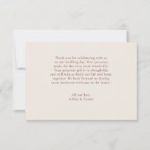 Elegante herfst bladeren herfst bruiloft bedankkaart (Achterkant)