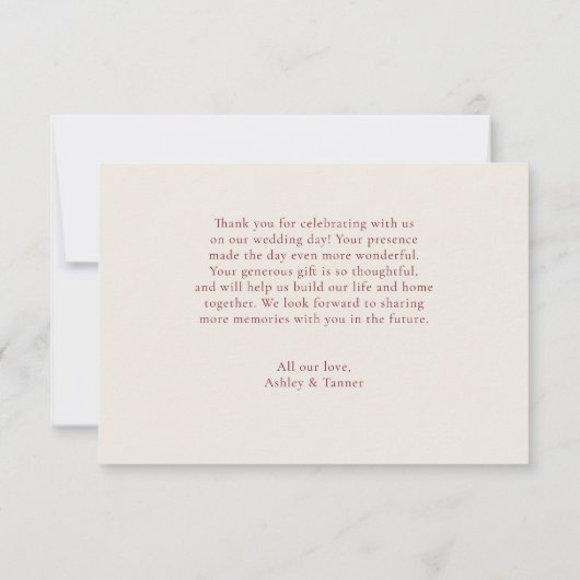 Elegante herfst bladeren herfst bruiloft bedankkaart (Achterkant)