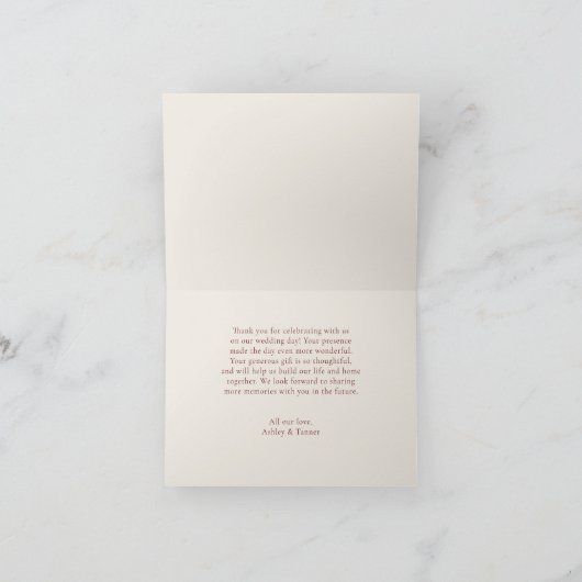 Elegante herfst bladeren herfst bruiloft bedankkaart (Binnen)