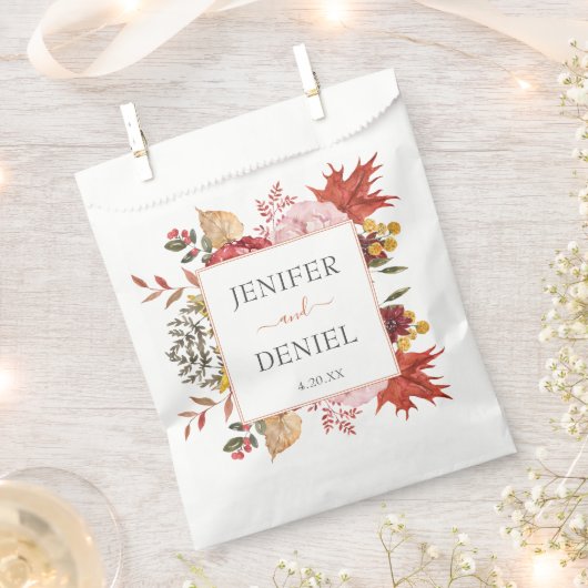 Elegante herfst bladeren herfst bruiloft bedankzakje (Geknipt)