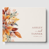Elegante herfst bladeren herfst bruiloft gastenboek (Voorkant)