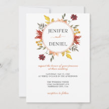 Elegante herfst bladeren herfst bruiloft