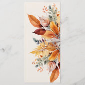 Elegante herfst bladeren herfst bruiloft menu (Achterkant)