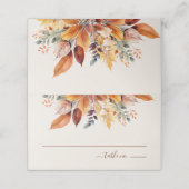 Elegante herfst bladeren herfst bruiloft plaatskaartje (Buitenkant ongevouwen)