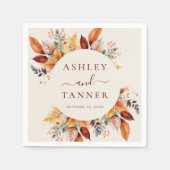 Elegante herfst bladeren herfst bruiloft servet (Voorkant)