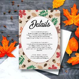 Elegante herfst bladeren herfst moderne bloemige b informatiekaartje