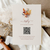 Elegante herfst bladeren herfst QR code bruiloft RSVP Kaartje