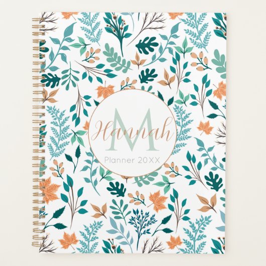 Elegante Herfst bladeren herfstgroen Planner (Voorkant)