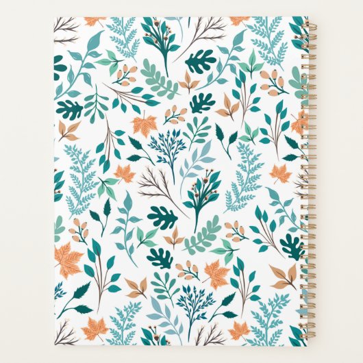 Elegante Herfst bladeren herfstgroen Planner (Achterkant)