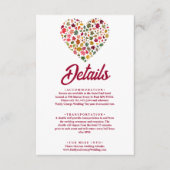 Elegante herfst bladeren romantisch hart bloemenbr informatiekaartje (Voorkant)