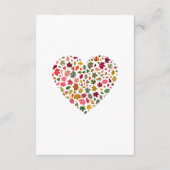 Elegante herfst bladeren romantisch hart bloemenbr informatiekaartje (Achterkant)