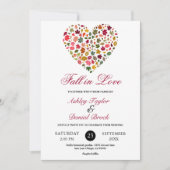 Elegante herfst bladeren romantisch hart bloemenbr kaart (Voorkant)