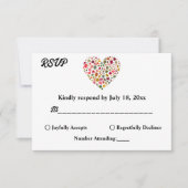 Elegante herfst bladeren romantisch hart bloemenbr RSVP kaartje (Voorkant)