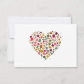 Elegante herfst bladeren romantisch hart bloemenbr RSVP kaartje (Achterkant)