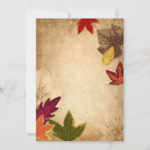 Elegante herfst bladeren rustieke herfst bruiloft kaart (Achterkant)