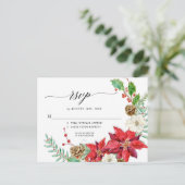 Elegante herfst bloem boeket burgundy blozende blo feestdagenkaart (Staand voorkant)