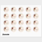 Elegante herfst bloem bruidsdouche ronde sticker (Vel)