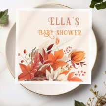 Elegante herfst bloemblaadjes baby shower