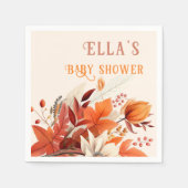 Elegante herfst bloemblaadjes baby shower servet (Voorkant)