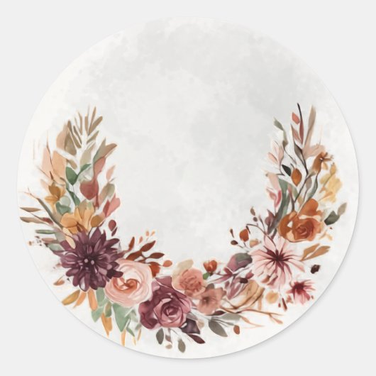 Elegante Herfst Bloemboog Sticker (Voorkant)
