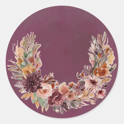 Elegante Herfst Bloemboog Sticker (Voorkant)