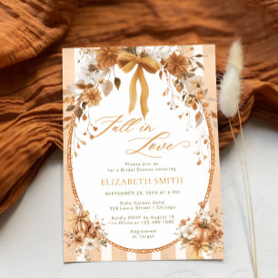 Elegante Herfst Bloemboog Verliefd Trouwfeest Kaart