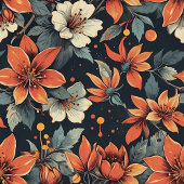 Elegante herfst bloemdeken in roestige tinten past fleece deken