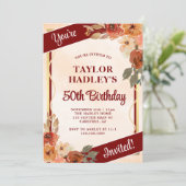 Elegante Herfst Bloemen 50ste Verjaardag Kaart (Staand voorkant)