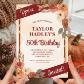 Elegante Herfst Bloemen 50ste Verjaardag Kaart