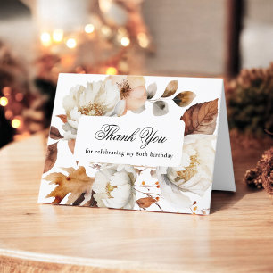 Elegante Herfst Bloemen 80e Verjaardag Bedankt