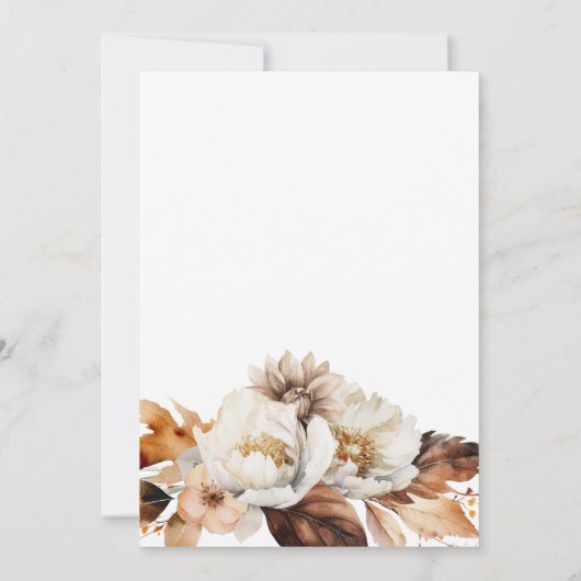 Elegante Herfst Bloemen 80ste Verjaardagsfeest Kaart (Achterkant)