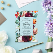 Elegante Herfst Bloemen 90ste verjaardagsfeest Acryl Uitnodigingen (Insitu (Huwelijk))