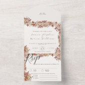 Elegante herfst bloemen alles in één bruiloft uitn all in one uitnodiging (Binnen)