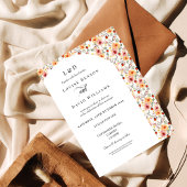 Elegante herfst Bloemen Border bruiloft uitnodigin Kaart