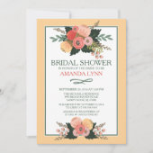 Elegante Herfst Bloemen Bruidsdouche Uitnodiging (Voorkant)